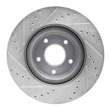Dynamic Friction 2013-2025 Infiniti JX35 Front Right Drilled & Slotted Silver Brake Rotor by Dynamic Friction Company 631-67105R