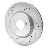 Dynamic Friction 2014-2023 Nissan Rogue Sport Front Left Drilled & Slotted Silver Brake Rotor by Dynamic Friction Company 631-67106L