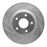 Dynamic Friction 2014-2023 Nissan Rogue Sport Front Left Drilled & Slotted Silver Brake Rotor by Dynamic Friction Company 631-67106L