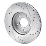 Dynamic Friction 2014-2023 Nissan Rogue Sport Front Left Drilled & Slotted Silver Brake Rotor by Dynamic Friction Company 631-67106L