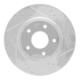 Dynamic Friction 2014-2023 Nissan Qashqai (Canada) Front Right Drilled & Slotted Silver Brake Rotor by Dynamic Friction Company 631-67106R