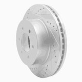 Dynamic Friction 2016-2024 Nissan Titan XD Front Left Drilled & Slotted Silver Brake Rotor by Dynamic Friction Company 631-67108L