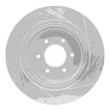 Dynamic Friction 2016-2024 Nissan Titan XD Front Left Drilled & Slotted Silver Brake Rotor by Dynamic Friction Company 631-67108L