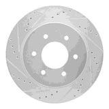 Dynamic Friction 2016-2024 Nissan Titan XD Front Left Drilled & Slotted Silver Brake Rotor by Dynamic Friction Company 631-67108L