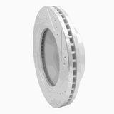 Dynamic Friction 2016-2024 Nissan Titan XD Front Left Drilled & Slotted Silver Brake Rotor by Dynamic Friction Company 631-67108L