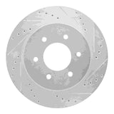 Dynamic Friction 2016-2024 Nissan Titan XD Front Right Drilled & Slotted Silver Brake Rotor by Dynamic Friction Company 631-67108R