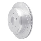 Dynamic Friction 2016-2024 Nissan Titan XD Rear Left Drilled & Slotted Silver Brake Rotor by Dynamic Friction Company 631-67109L