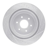 Dynamic Friction 2016-2024 Nissan Titan XD Rear Left Drilled & Slotted Silver Brake Rotor by Dynamic Friction Company 631-67109L