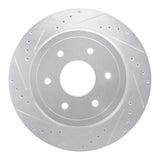 Dynamic Friction 2016-2024 Nissan Titan XD Rear Left Drilled & Slotted Silver Brake Rotor by Dynamic Friction Company 631-67109L