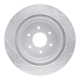 Dynamic Friction 2016-2024 Nissan Titan XD Rear Right Drilled & Slotted Silver Brake Rotor by Dynamic Friction Company 631-67109R