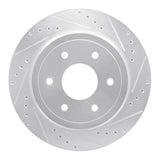 Dynamic Friction 2016-2024 Nissan Titan XD Rear Right Drilled & Slotted Silver Brake Rotor by Dynamic Friction Company 631-67109R