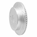 Dynamic Friction 2017-2024 Nissan Titan Rear Left Drilled & Slotted Silver Brake Rotor by Dynamic Friction Company 631-67110L
