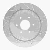 Dynamic Friction 2017-2024 Nissan Titan Rear Left Drilled & Slotted Silver Brake Rotor by Dynamic Friction Company 631-67110L