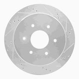 Dynamic Friction 2017-2024 Nissan Titan Rear Right Drilled & Slotted Silver Brake Rotor by Dynamic Friction Company 631-67110R