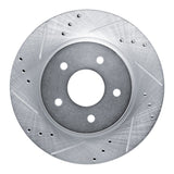 Dynamic Friction 2017-2025 Nissan Qashqai (Canada) Rear Left Drilled & Slotted Silver Brake Rotor by Dynamic Friction Company 631-67111L