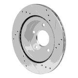 Dynamic Friction 2017-2025 Nissan Qashqai (Canada) Rear Left Drilled & Slotted Silver Brake Rotor by Dynamic Friction Company 631-67111L