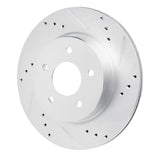 Dynamic Friction 2017-2025 Nissan Rogue Sport Rear Right Drilled & Slotted Silver Brake Rotor by Dynamic Friction Company 631-67111R
