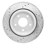 Dynamic Friction 2017-2025 Nissan Rogue Sport Rear Right Drilled & Slotted Silver Brake Rotor by Dynamic Friction Company 631-67111R