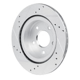Dynamic Friction 2017-2025 Nissan Rogue Sport Rear Right Drilled & Slotted Silver Brake Rotor by Dynamic Friction Company 631-67111R