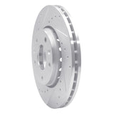 Dynamic Friction 2020-2025 Nissan Sentra Front Left Drilled & Slotted Silver Brake Rotor by Dynamic Friction Company 631-67114L