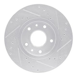 Dynamic Friction 2020-2025 Nissan Sentra Front Left Drilled & Slotted Silver Brake Rotor by Dynamic Friction Company 631-67114L
