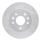 Dynamic Friction 2020-2025 Nissan Sentra Front Left Drilled & Slotted Silver Brake Rotor by Dynamic Friction Company 631-67114L