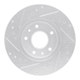 Dynamic Friction 2020-2025 Nissan Sentra Front Right Drilled & Slotted Silver Brake Rotor by Dynamic Friction Company 631-67114R
