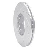Dynamic Friction 2020-2025 Nissan Sentra Front Right Drilled & Slotted Silver Brake Rotor by Dynamic Friction Company 631-67114R