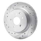 Dynamic Friction 2003-2008 Infiniti G35 Rear Left Drilled & Slotted Silver Brake Rotor by Dynamic Friction Company 631-68009L