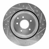Dynamic Friction 2003-2008 Infiniti G35 Rear Left Drilled & Slotted Silver Brake Rotor by Dynamic Friction Company 631-68009L