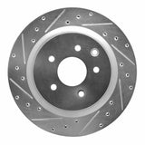 Dynamic Friction 2003-2008 Infiniti G35 Rear Left Drilled & Slotted Silver Brake Rotor by Dynamic Friction Company 631-68009L
