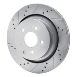 Dynamic Friction 2007-2015 Infiniti G37 Rear Left Drilled & Slotted Silver Brake Rotor by Dynamic Friction Company 631-68010L