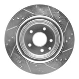 Dynamic Friction 2007-2015 Infiniti G37 Rear Left Drilled & Slotted Silver Brake Rotor by Dynamic Friction Company 631-68010L