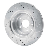 Dynamic Friction 2007-2015 Infiniti G37 Rear Left Drilled & Slotted Silver Brake Rotor by Dynamic Friction Company 631-68010L