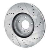 Dynamic Friction 2007-2015 Infiniti G37 Front Left Drilled & Slotted Silver Brake Rotor by Dynamic Friction Company 631-68011L