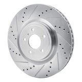 Dynamic Friction 2008-2025 Infiniti QX70 Front Left Drilled & Slotted Silver Brake Rotor by Dynamic Friction Company 631-68012L