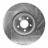Dynamic Friction 2008-2025 Infiniti QX70 Front Left Drilled & Slotted Silver Brake Rotor by Dynamic Friction Company 631-68012L