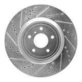 Dynamic Friction 2008-2025 Infiniti QX70 Front Left Drilled & Slotted Silver Brake Rotor by Dynamic Friction Company 631-68012L