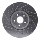 Dynamic Friction 2008-2025 Infiniti Q60 Front Right Drilled & Slotted Silver Brake Rotor by Dynamic Friction Company 631-68012R