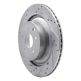 Dynamic Friction 2008-2025 Infiniti Q60 Rear Left Drilled & Slotted Silver Brake Rotor by Dynamic Friction Company 631-68013L