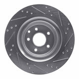 Dynamic Friction 2008-2025 Infiniti Q60 Rear Left Drilled & Slotted Silver Brake Rotor by Dynamic Friction Company 631-68013L