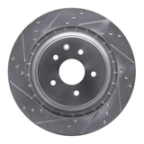 Dynamic Friction 2008-2025 Infiniti Q60 Rear Left Drilled & Slotted Silver Brake Rotor by Dynamic Friction Company 631-68013L