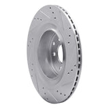 Dynamic Friction 2008-2025 Infiniti Q60 Rear Left Drilled & Slotted Silver Brake Rotor by Dynamic Friction Company 631-68013L