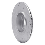 Dynamic Friction 2008-2025 Infiniti Q60 Rear Right Drilled & Slotted Silver Brake Rotor by Dynamic Friction Company 631-68013R