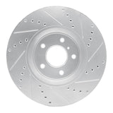 Dynamic Friction 2005-2014 Infiniti FX45 Front Left Drilled & Slotted Silver Brake Rotor by Dynamic Friction Company 631-68014L