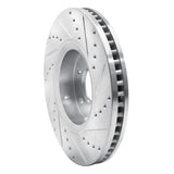 Dynamic Friction 2005-2014 Infiniti FX45 Front Left Drilled & Slotted Silver Brake Rotor by Dynamic Friction Company 631-68014L
