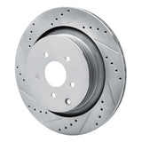 Dynamic Friction 2009-2024 Infiniti QX70 Rear Left Drilled & Slotted Silver Brake Rotor by Dynamic Friction Company 631-68015L