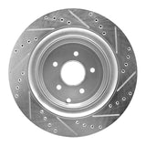 Dynamic Friction 2009-2024 Infiniti QX70 Rear Left Drilled & Slotted Silver Brake Rotor by Dynamic Friction Company 631-68015L