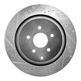 Dynamic Friction 2009-2024 Infiniti QX70 Rear Left Drilled & Slotted Silver Brake Rotor by Dynamic Friction Company 631-68015L