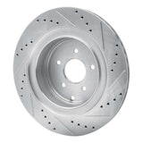 Dynamic Friction 2009-2024 Infiniti QX70 Rear Left Drilled & Slotted Silver Brake Rotor by Dynamic Friction Company 631-68015L